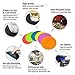 Colorful Coasters for Drinks Absorbent, Rubber Drink Coaster Set, Silicone Rainbow Coasters for Kids Coffee Table Desk, 4.3 Inch Oval Shape Deep Tray Pot Holder Trivet (Set of 6)