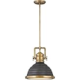 Hinkley Keating One Light Pendant, Heritage Brass/Aged Zinc