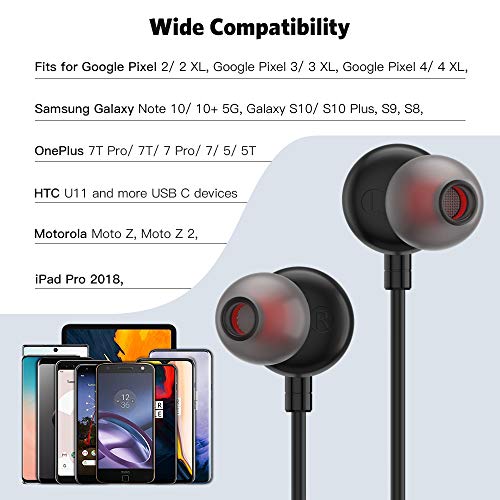 USB C Headphones, USB Type C Earphone Stereo in-Ear Earbuds