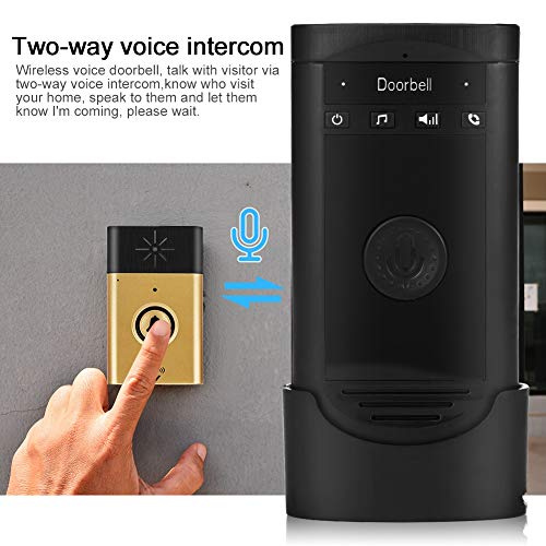 Yesbaby Wireless Voice Intercom Doorbells Two-Way Talk Home Doorbell Intercom Kit (Color : Gold) - Thumbnail 2