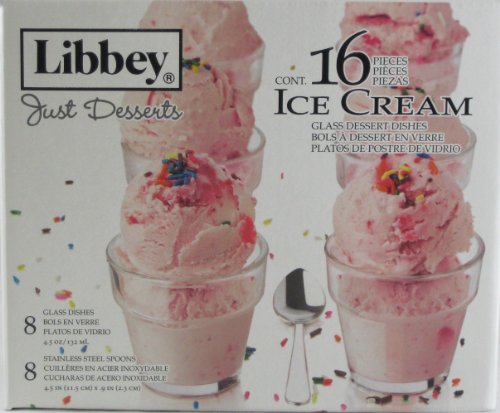 Libbey just dessert glass 16 piece ice cream set