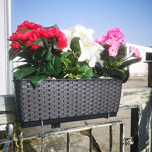 Balkonkasten - Blumenkasten Ratolla mit Haken zum Hänge in verschiedenen Längen und Farben L 500 cm (Anthrazit, 500) – Bild 6