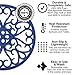 Hehoilam Silicone Carved Trivet Mats Set for Table Dishes and Pot Holders, Mug Coasters, Modern Kitchen Hot Pads for Pots & Pans (Round, Set of 3, Navy Blue)