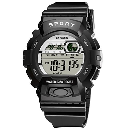 YJYdada Children Boys Student Waterproof Sports Watch LED Digital Date Wristwatch (Black)