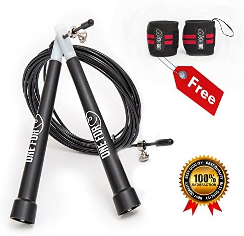 Crossfit Jump Rope comes with Wrist Wraps Necessary for Any Boxing MMA WOD Cardio and Fitness Training Fully Adjustable to Fit Men and Women