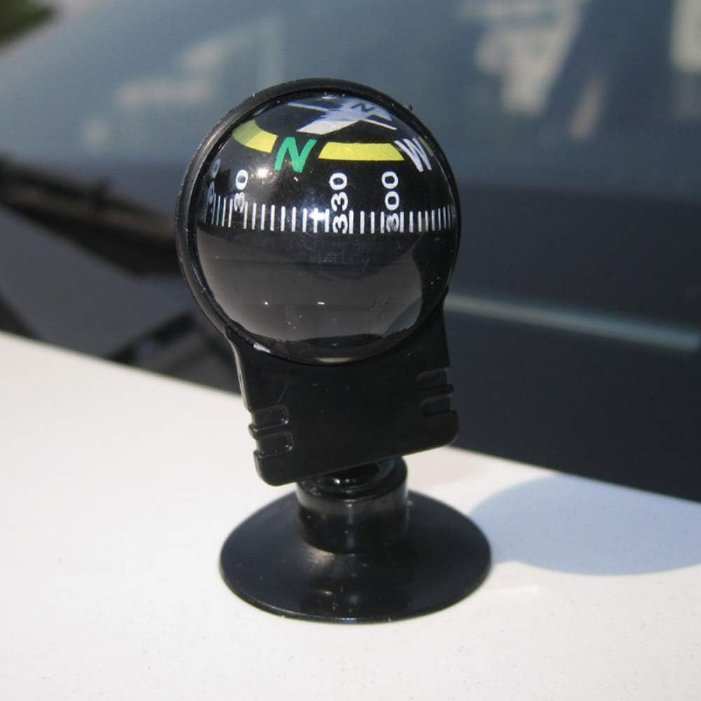 Sizet Suction Cup Mini Compass - Black Car Interior Dashboard Compass and Education Supplies Compass