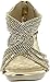 Delicacy Womens Angel-37 Strappy Rhinestone Dress Sandal Low Heel Shoes,Gold,10