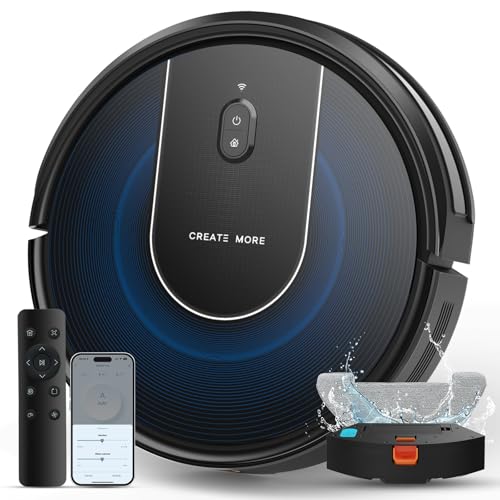 Bagotee Robot Vacuum cleaner with mop,Scheduled Cleaning with 3 Adjustable Suction Levels, 5000Pa Strong Suction, App/Alexa/Google Assistant Voice Control, Ideal for Carpet, Hard Floor