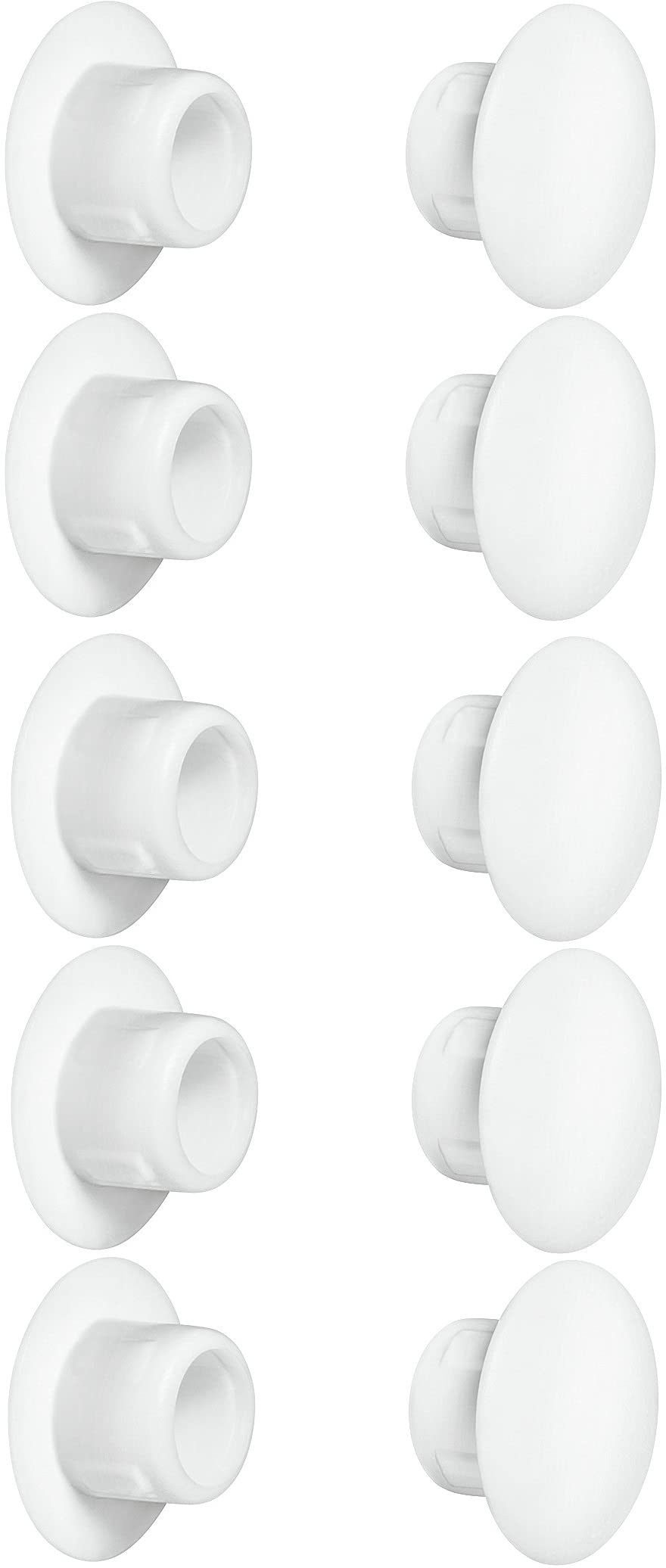 cyclingcolors 10 x Cover Caps Plastic Blanking Hole Plugs Blanking Plugs Cover Furniture Diameter 8 mm/White RAL 9010
