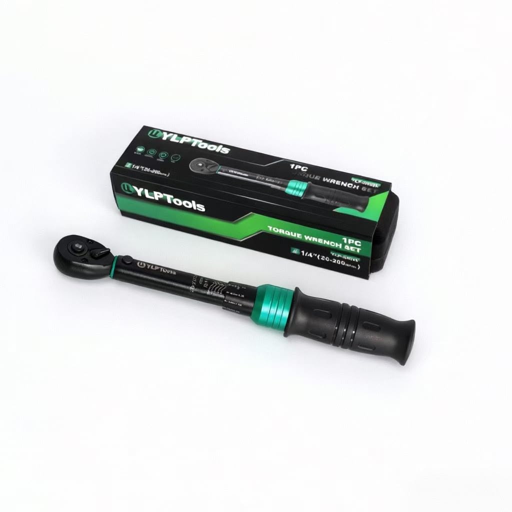 Photo 1 of YLP Tools 1/4-Inch Drive Click Torque Wrench, 20–200 in-lb (2.26–22.6 Nm), ±3% Accuracy, 90-Tooth Ratchet, Dual-Direction, Chrome Vanadium Steel, Includes Storage Case