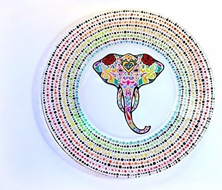 Elephant Plate, Elephant Dinnerware, Elephant Gifts, Elephant Art, Elephant Decor, Elephant Dish, Elephant Collectible, Sugar Skulls, Decorative Plates