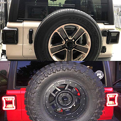 Tepeng Smoked LED Tail light Brake light turn signal light 100% fit for Jeep Wrangler JL 2018 2019 Reverse Light - Thumbnail 6