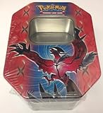 Empty Yveltal Tin for Pokemon Trading Card Storage (Metallic, Two-Piece)