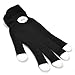 Flashing Panda LED Raver Gloves, 6 modes, Multicolor - R,G,B LED in each fingertip, Black