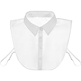 Womens Fake Collar Detachable, Half Shirts Blouse Collar Solid Dickey Collars Removable Choker Blouse Top for Women Girls White