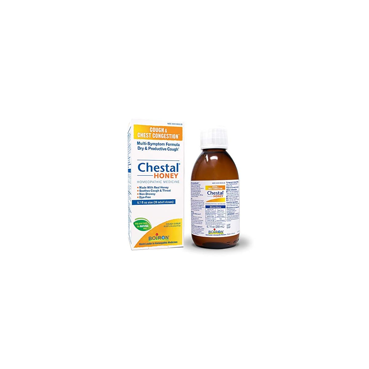 Boiron Chestal Honey Adult Cough Syrup, 6.7 Fl Oz (Pack of 1