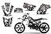 Checkered Skull-AMRRACING MX Graphics decal kit fits Yamaha PW50 All years-Silver