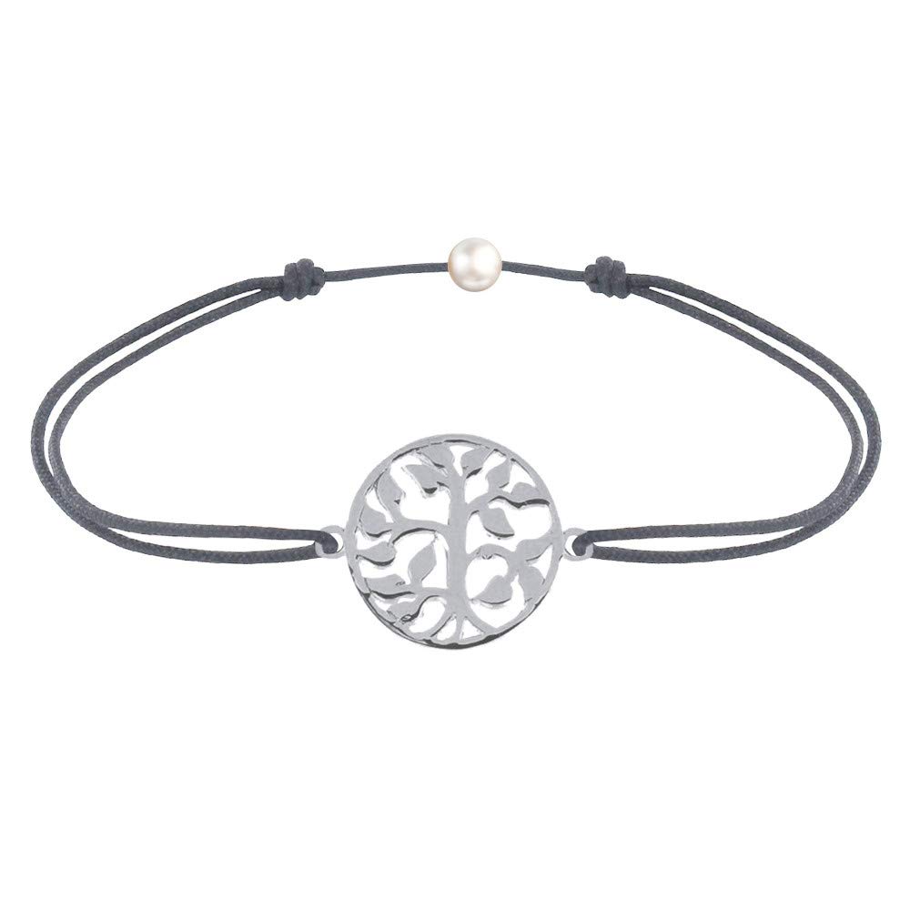 LES POULETTES BIJOUX - Sterling Silver 925 Link Bracelet Life Tree - Grey — image 1