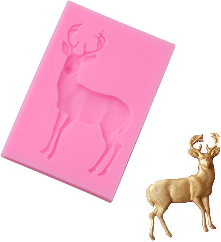 Chinget 3D Christmas Deer Silicone Fondant Chocolate Mold Cake Decor Icing Sugarcraft Mold
