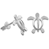 Sterling Silver Small Turtle Stud Earrings