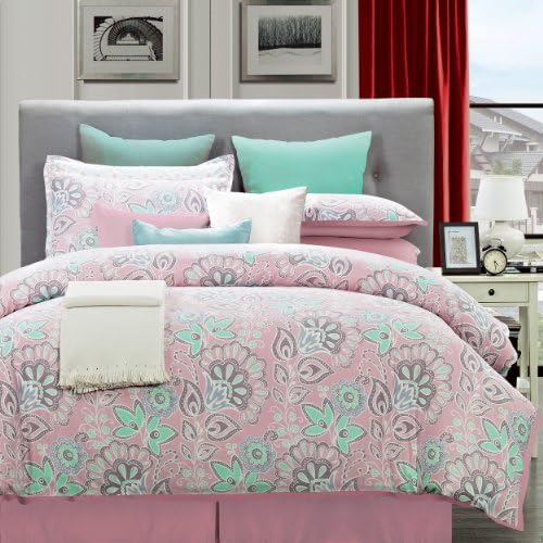 EverRouge 8-Piece Cotton Bedding Set, King, Flower Power