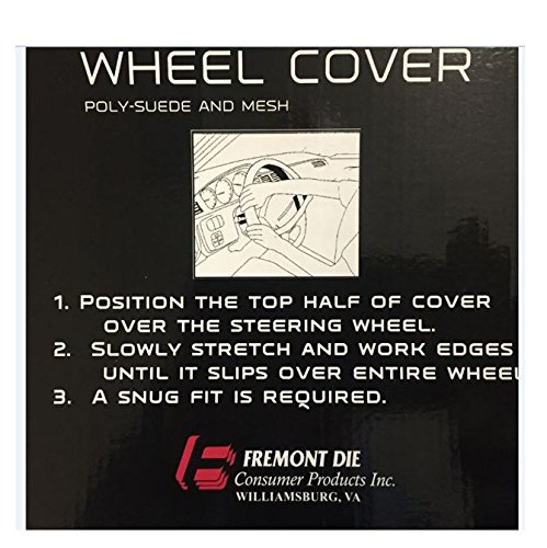 Fremont Die NHL New Jersey Devils Poly-Suede Steering Wheel Cover, Fits Most Standard Size Steering Wheels, Black/Team Colors