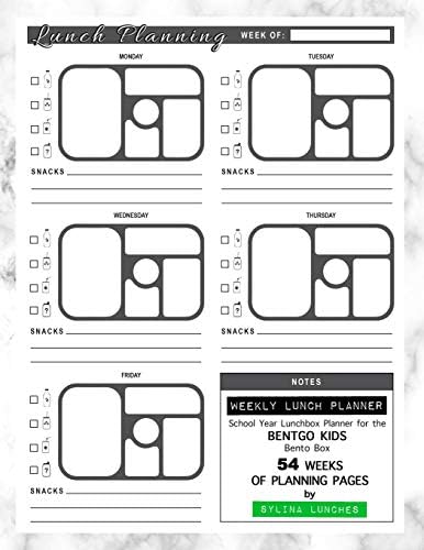 Weekly Lunch Planner: School Year Lunchbox Planner for the Bentgo Kids Bento Box: 54 Weeks of Planning Pages (Bento Box Lunch Ideas)