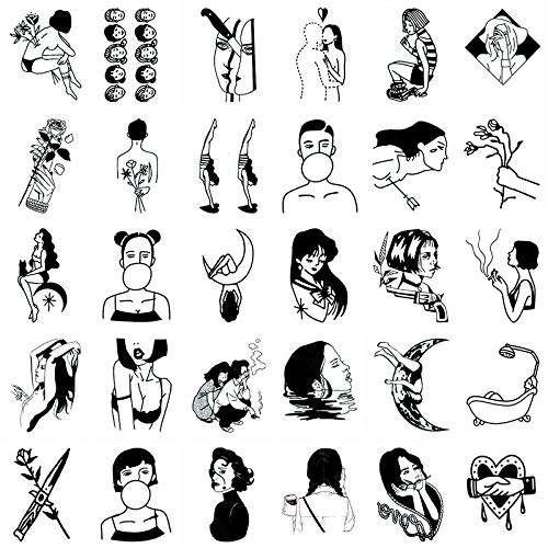 Buy Generic 30pcs Temporary Tattoo Sticker Women Gun Heart