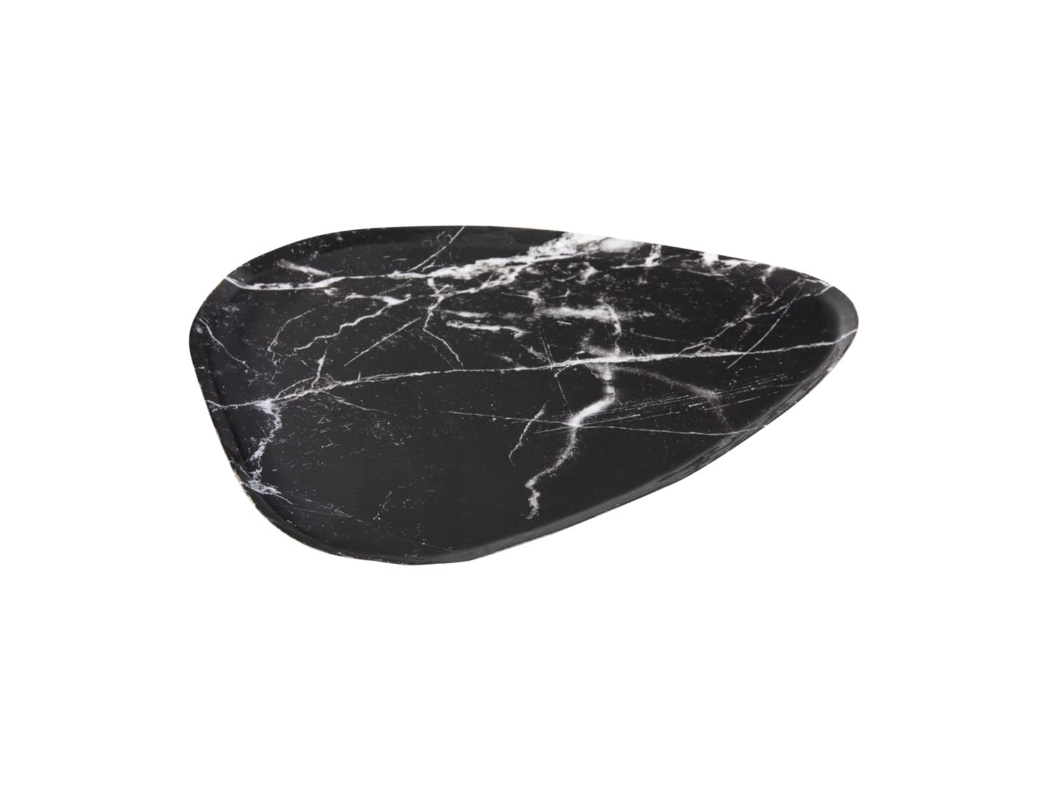 Present Time Marble Look Tray (Large/Black / PT3814BK)