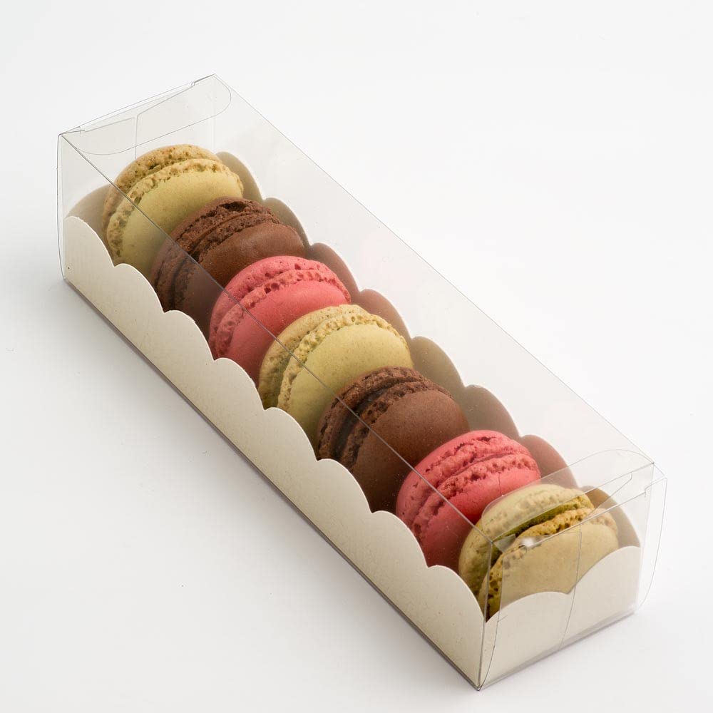 10 Empty Macaroon Boxes with Antique White Insert - 190x50x50mm- Wedding Favours Boxes