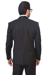 AZAR MAN Slim Fit Men Shawl Lapel Tuxedo Black 1