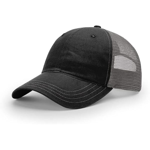 MG Unisex Low Profile (Str) Trucker Cap-7641-BLK-GRY Black/Grey at