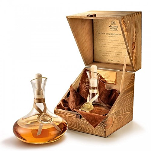 Grappa Mazzetti Decanter Grappa di Barolo alt - mit Holzkasten