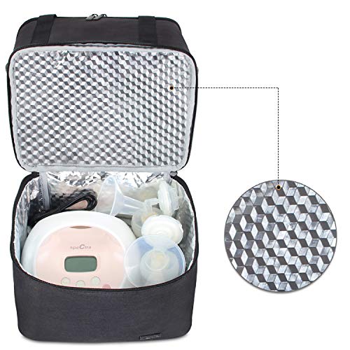 image for Luxja Breast Pump Bag with 2 Insulated Compartments for Breast Pump an