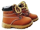 Comfortgo Baby Kids Classic Waterproof Boots Girl Boy Rain Hiking Leather Boots Brown 9 M Toddler 26