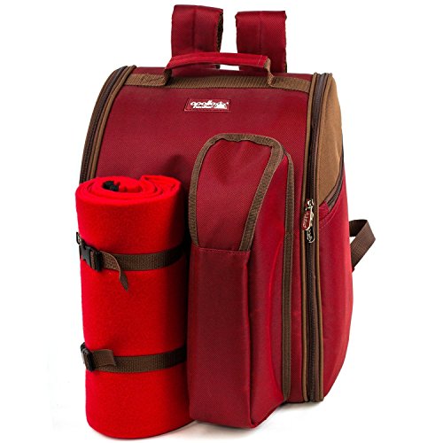 Ferlin Picnic Backpack for 2 With Cooler Compartment, Detachable Bottle