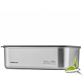 cookeep 44oz/1300ml Stainless steel food storage containers With lids, metal food storage containers,snack containers,lunch box,Easy Clean,Airtight & Leakproof for kitchen storage,Dishwasher safe