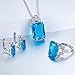 J.MOSUYA 925 Sterling Silver Plated Topaz Jewelry Set For Women, Swarovski Element Crystal Earring Necklace Set