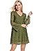 Zeagoo Women's V Neck Flare Sleeve Crochet Lace A-Line Cocktail Party Dress
