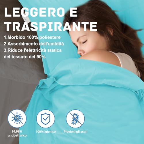 JAICOM c Sleeping Bag, Ultralight and Compact Travel Sheet, 220 x 90 cm, Cotton Sheet Sack, Ideal for Camping, Hiking, Hostel and Business Travel