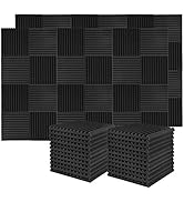 Donner 50-Pack Acoustic Panels Sound Proof Foam Panels for Walls, 1" x 12" x 12" Wedge Sound Abso...