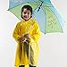 2 Pcs Kids Reusable Rain Poncho with Hood and Sleeves by Paxcoo, Yellow and Purple