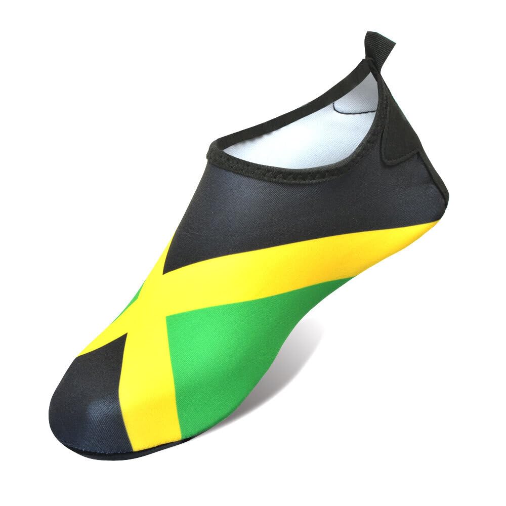 Photo 1 of Water Shoes for Women and Men Quick-Dry Swim Beach Shoes for Outdoor Surfing Yoga Exercise Jamaica Flag Caribbean Reggae Rasta (Jamaica, 9.5)
