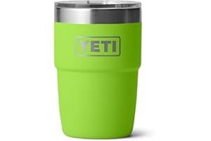 YETI Rambler 8 oz Insulated Coffee Mug with Lid - Stackable Double-Wall Vacuum Insulated Coffee Cup - DuraSip Ceramic Lining 
