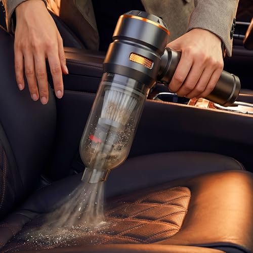 Aishini Handheld Cordless Vacuum, Car Vacuum Cleaner, 4-in-1 22000PA High Power Portable Rechargeable Vacuum Cleaner with Brushless Motor, Small Handheld Vacuum & Air Blower & Pump - Black