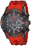 Invicta Men's Sea Spider Red Polyurethane Band Steel Case Quartz Black Dial Analog Watch 21821