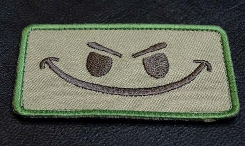 EVIL SMILEY FACE 3 INCH TACTICAL MORALE MILSPEC SWAT HOOK PATCH for Accessories - Bags/Purses, Apparel - Coat/Jacket, Apparel - Jeans/Pants, Children, Crafts