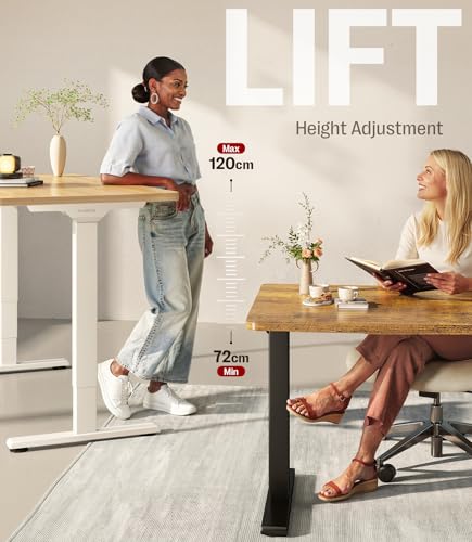 MAIDeSITe T2 Height-Adjustable Desk Frame with 2 Motors, Electric Powerful Table Frame, Height Adjustable with 4 Memory Controls, 125 kg Load Capacity, Anti-Collision System