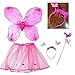 Princess Glittering Costume - Toy Cubby Little Fairy Pink Butterfly Costume Set with Tutu Skirt - Dance in Beauty!