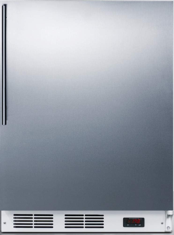Summit Appliance VT65M7BISSHVADA Commercial ADA Compliant Built-in Medical All-Freezer Capable of -25ºC Operation with Wrapped Stainless Steel Door, Thin Handle and White Cabinet